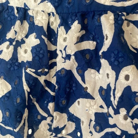 Zara Blue and White Pleated Smocked Sundress - Picture 5 of 8